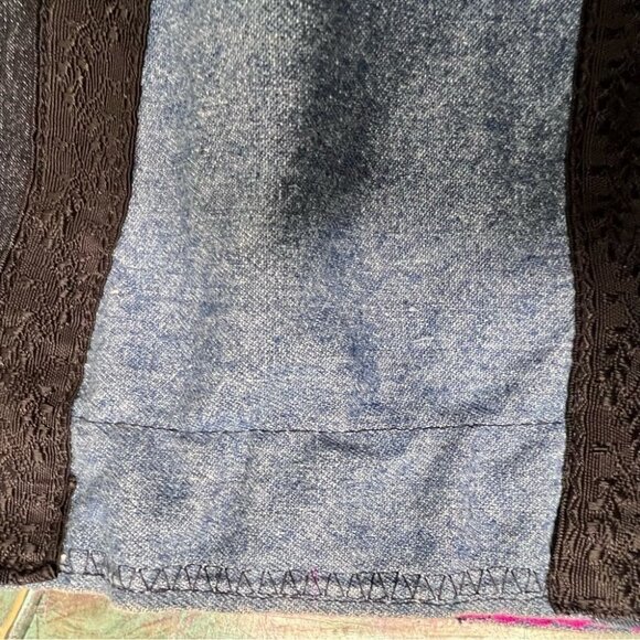 Vintage French Dressing Upcycled Bell Bottom Jeans Wide Leg Baggy 70s Style - Picture 13 of 16